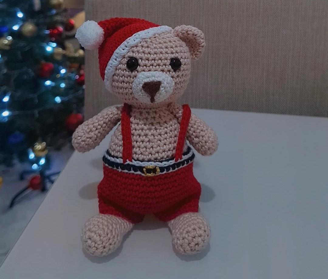 Ursinho Natalino Amigurumi